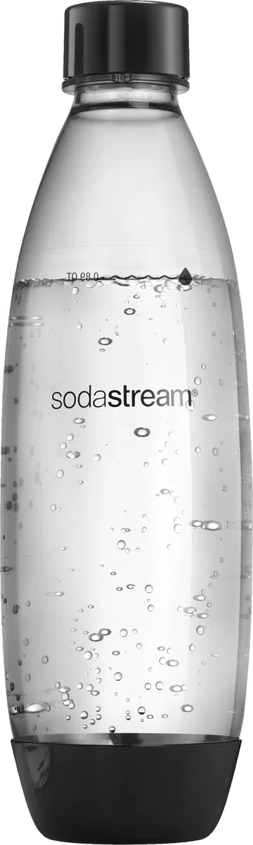 Sodastream - Bottiglia 1 Litro Fuse dalla linea elegante lavabile in lavastoviglie compatibile con gasatori DUO, TERRA, SPIRIT, ONE TOUCH, GENESIS, 9x9x28 centimetri