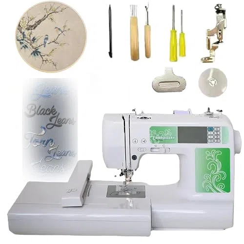 Macchina da Ricamo computerizzata con 72 Disegni integrati, Ampia Area di Ricamo, Schermo LED per Un Facile utilizzo, Ideale per Vari progetti su Tessuto.