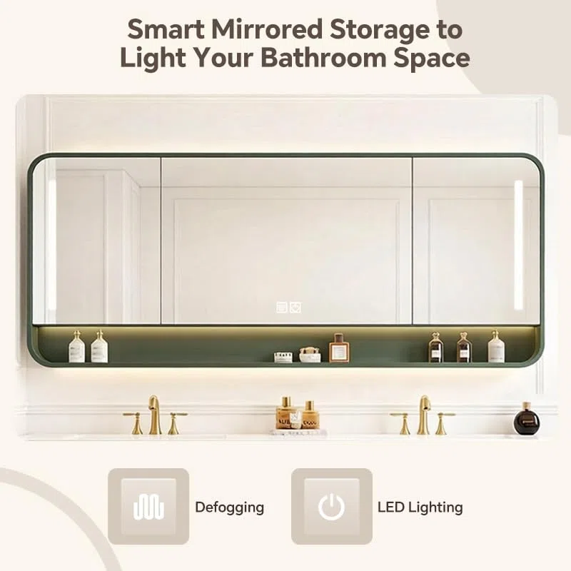 Mobile da bagno moderno con lavabo singolo/doppio in legno massello dal design elegante con specchio intelligente finitura in stile minimalista perfetto per la ristrutturazione domestica