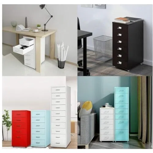 Armadietto mobile in metallo con ruote, cassettiera chiudibile a chiave, per casa e ufficio, soluzione salvaspazio verticale per documenti, elegante sistema di archiviazione dei documenti