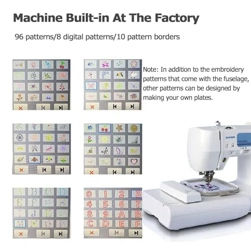 Macchina da Ricamo computerizzata con 72 Disegni integrati, Ampia Area di Ricamo, Schermo LED per Un Facile utilizzo, Ideale per Vari progetti su Tessuto.