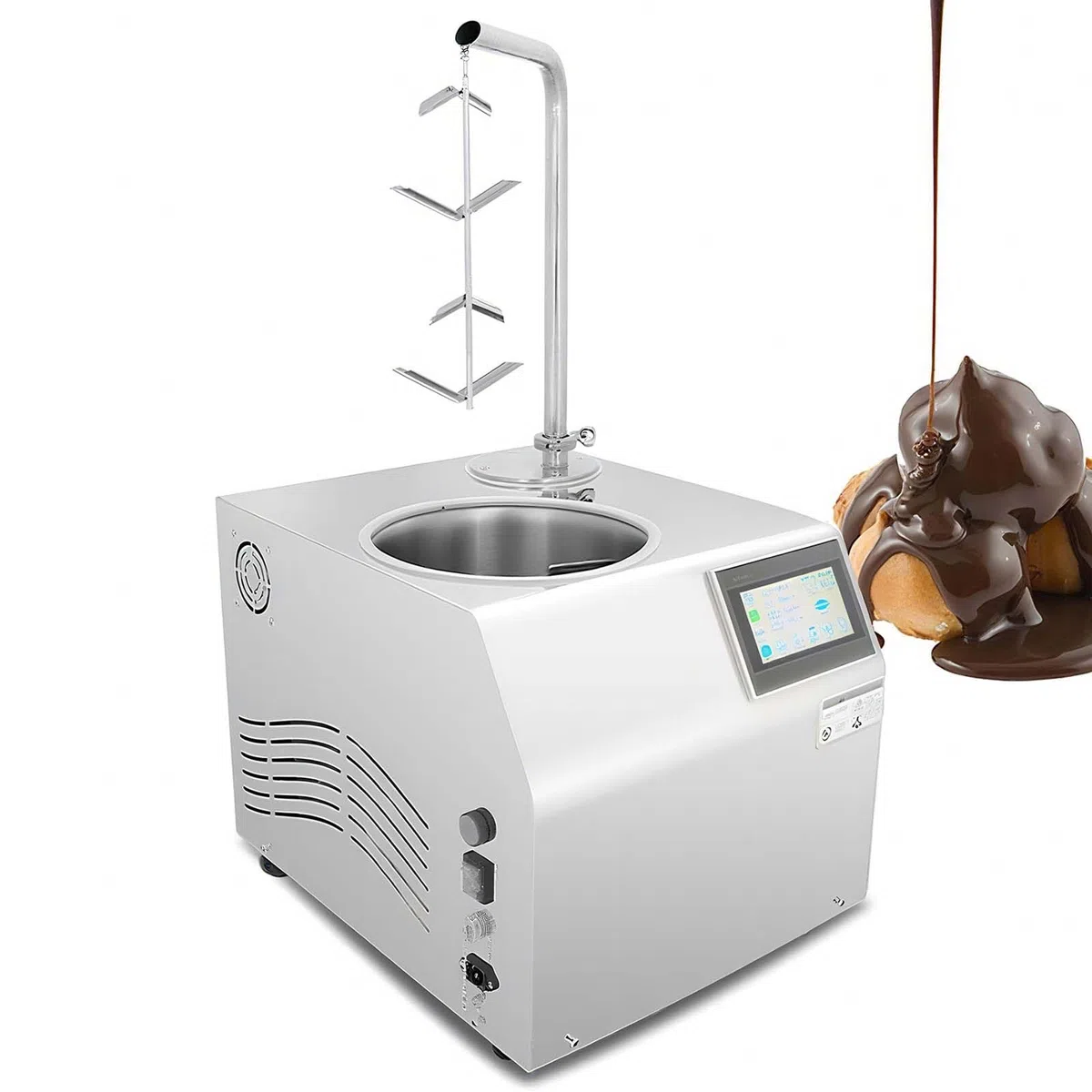 Temperatrice per Cioccolato da 5,5 L - con Touchscreen Digitale, Scioglitore Elettrico per Cioccolato Professionale, per Cioccolato, Burro, Formaggio, Panna, Caramelle, Latte, caffè E Dessert