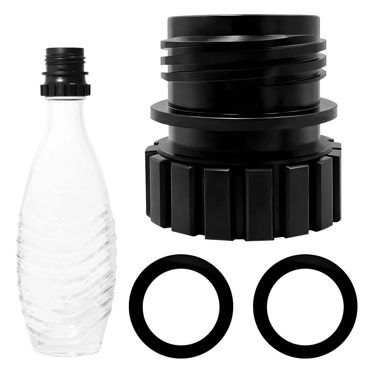 Adattatore per bottiglia in vetro per Sodastream Terra 0,7L, adattatore Quick Connect compatibile con Sodastream Duo/Crystal, con guarnizione anti-perdita, nero per gasatore acqua