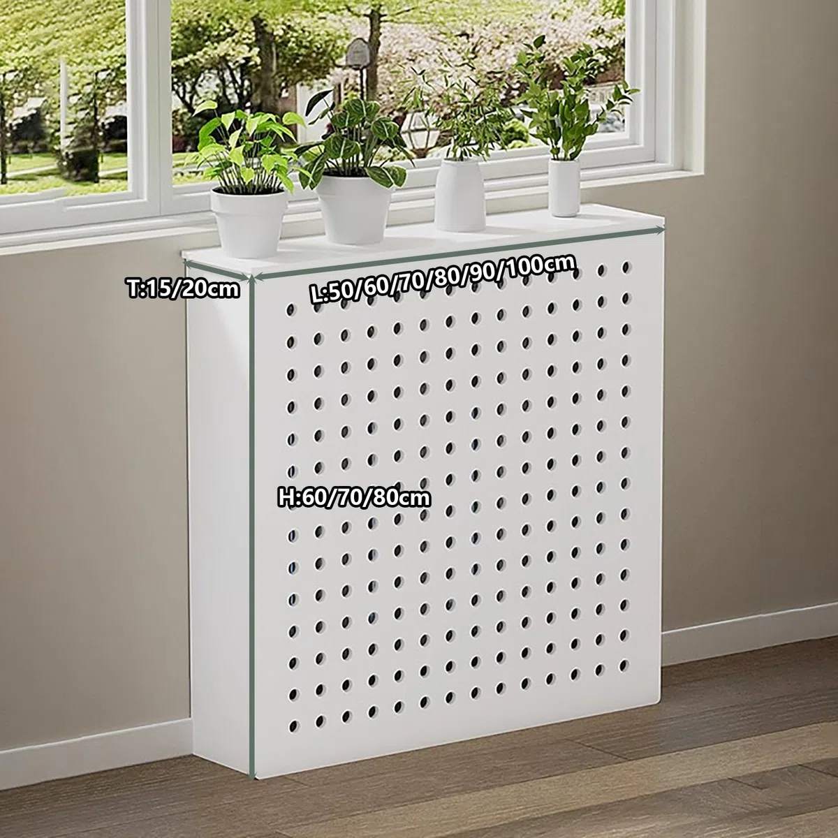 Copertura moderna per termosifone in legno, moderna copertura per griglia per radiatore, mensola per riscaldamento, facile installazione, protegge i tubi, per casa, soggiorno, camera da letto.