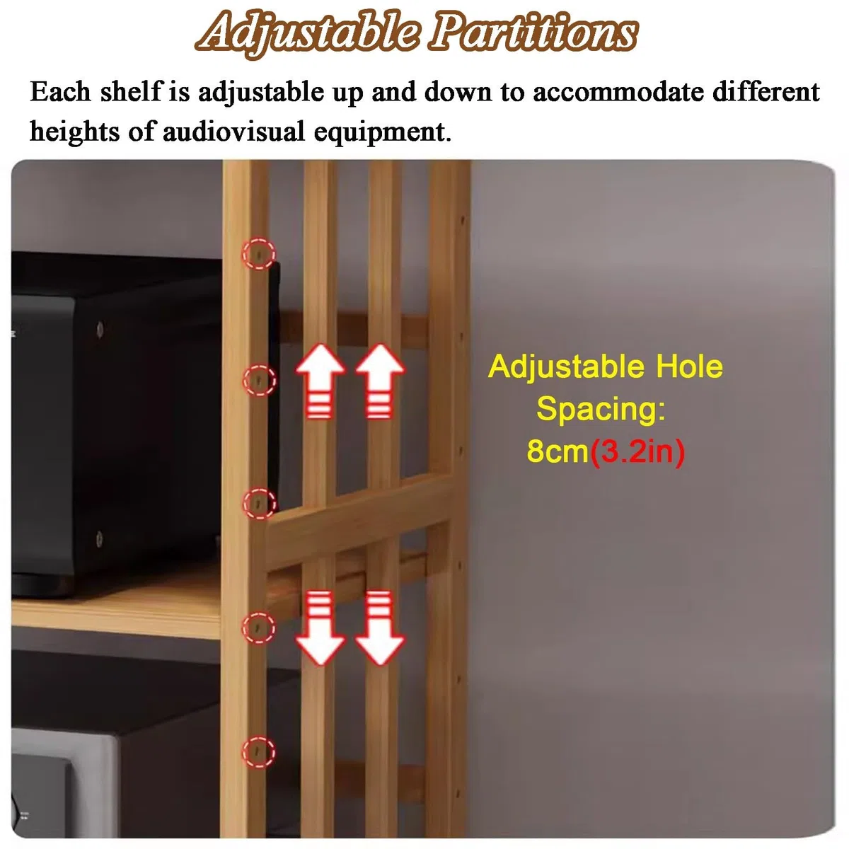 HiFi Fur Ste Cabinet, 4-Tier AV Ma Tower con ruote, Home Theater o Rack, Rolling CD Sto nd, Slish Floor nd per Home Ste System