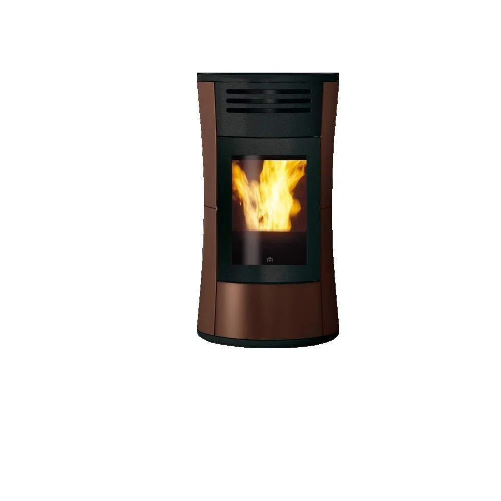EDILKAMIN STUFA PELLET CHERIE UP NEW 11KW ACCIAIO Finitura BRONZO VENTILATA CANALIZZABILE