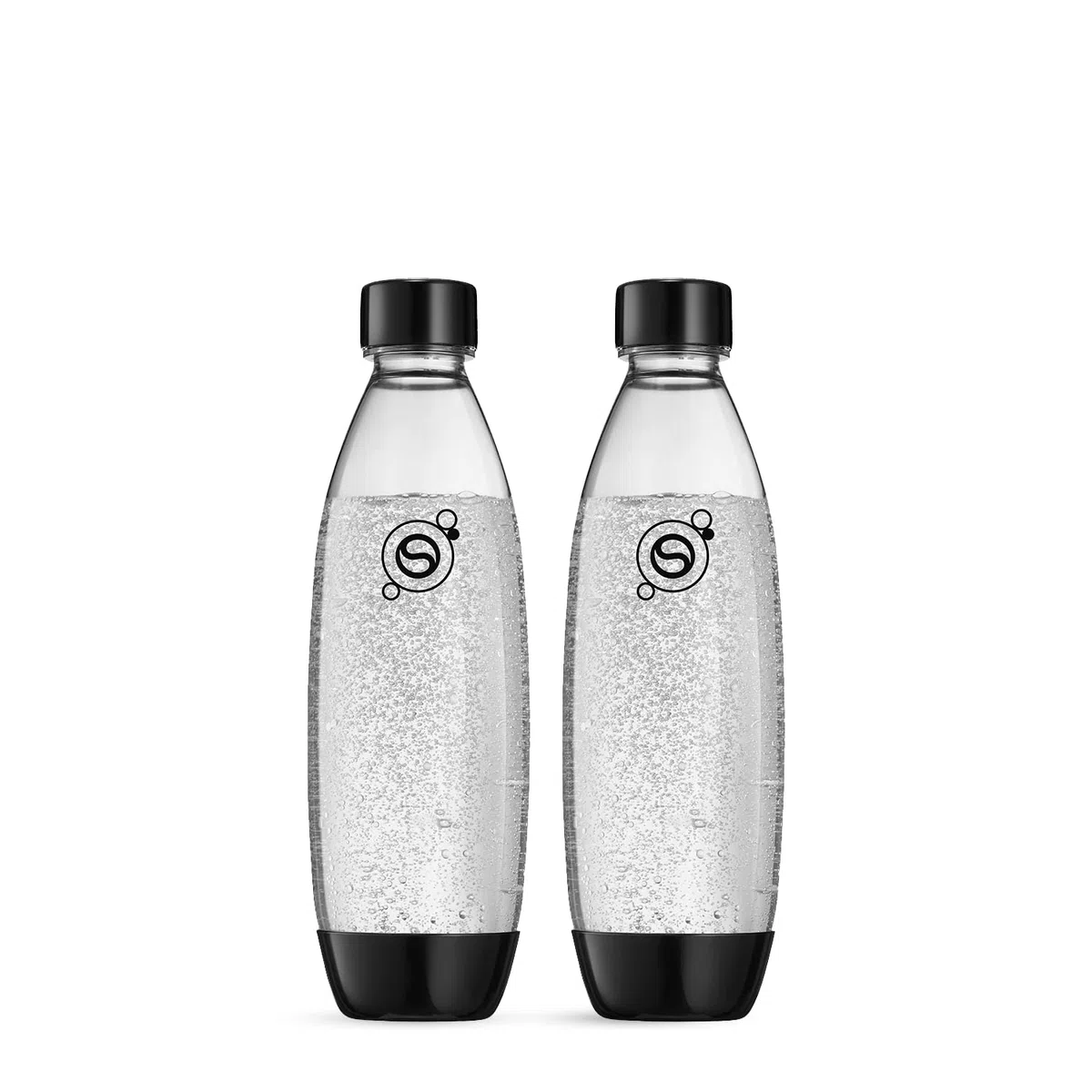 sodastream Fuse - 2 bottiglie d’acqua lavabili in lavastoviglie, capacità 1 litro, bottiglie per la gasatura compatibili con Gaia, Terra, Art ed Enso, ecologiche, colore nero.