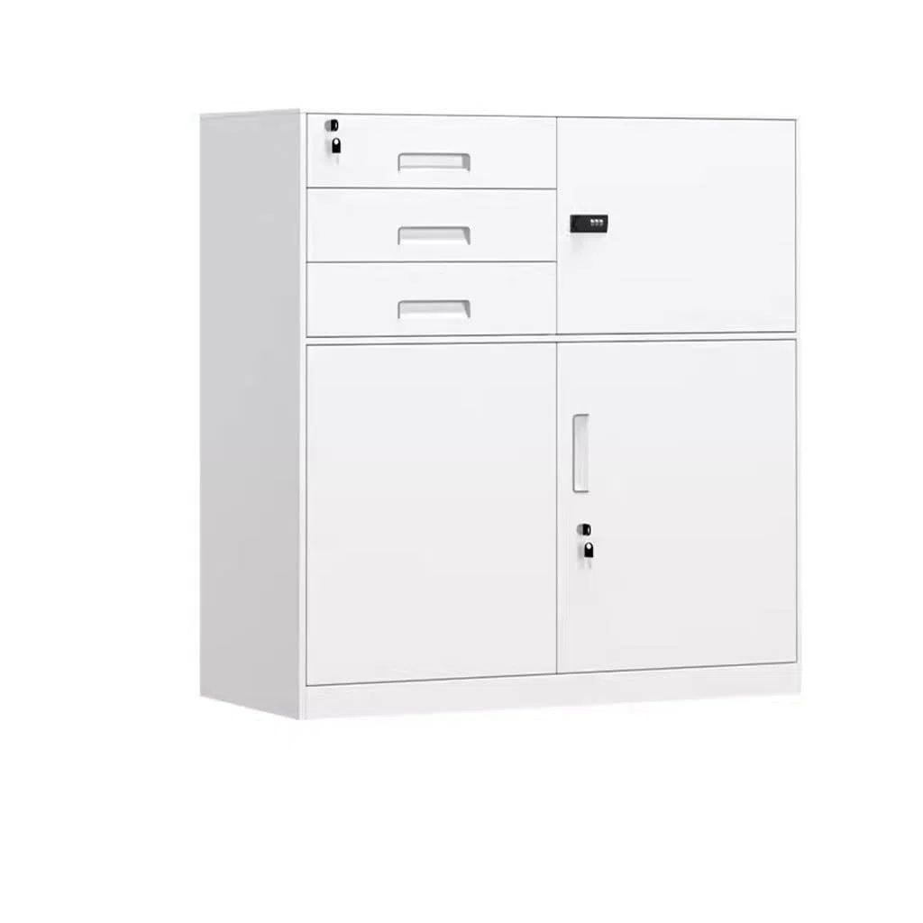 Armadietto di archiviazione verticale in metallo con serratura Armadio divisorio regolabile Armadio per attrezzi per Home Office nization e soluzione di archiviazione sicura dei file