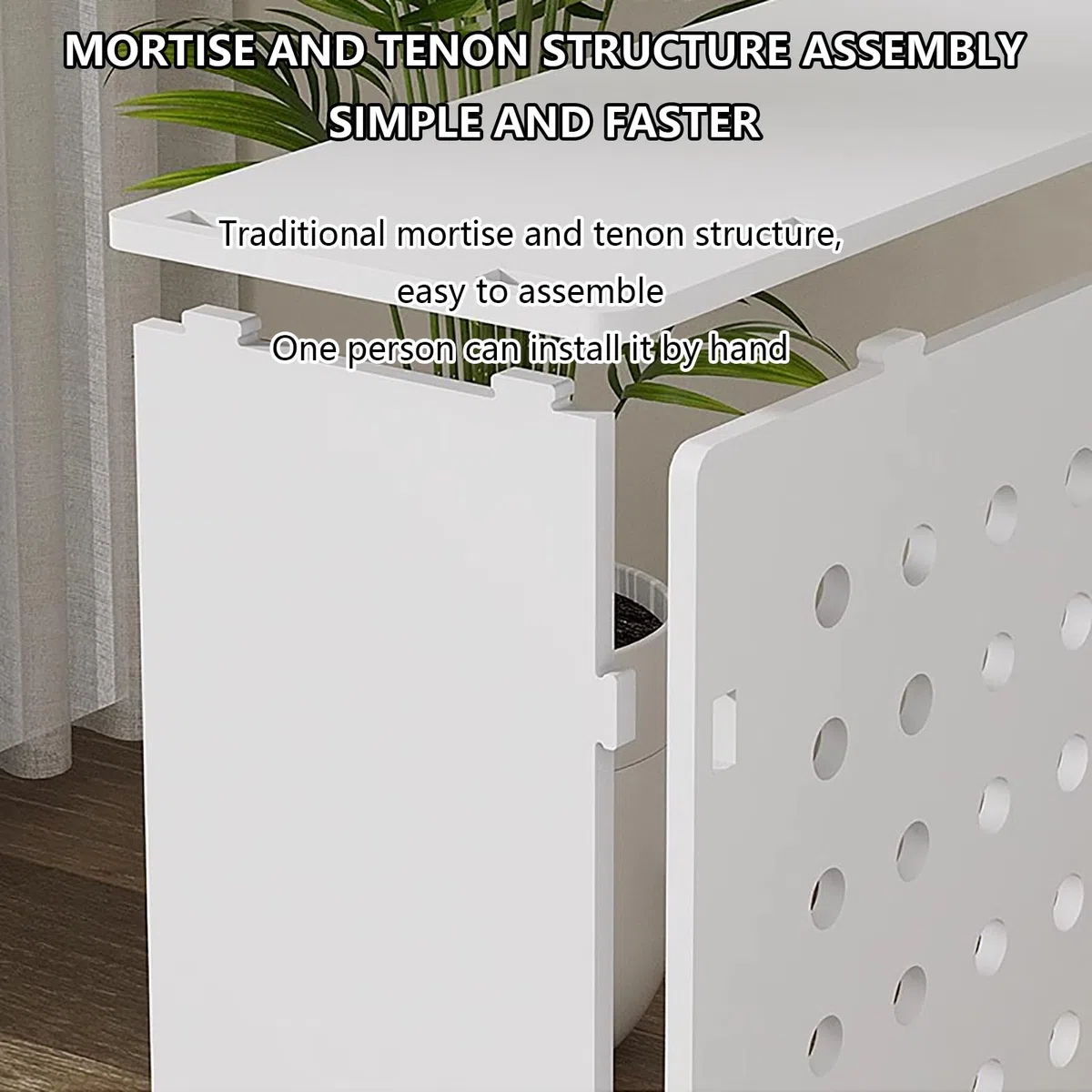 Copertura moderna per termosifone in legno, moderna copertura per griglia per radiatore, mensola per riscaldamento, facile installazione, protegge i tubi, per casa, soggiorno, camera da letto.