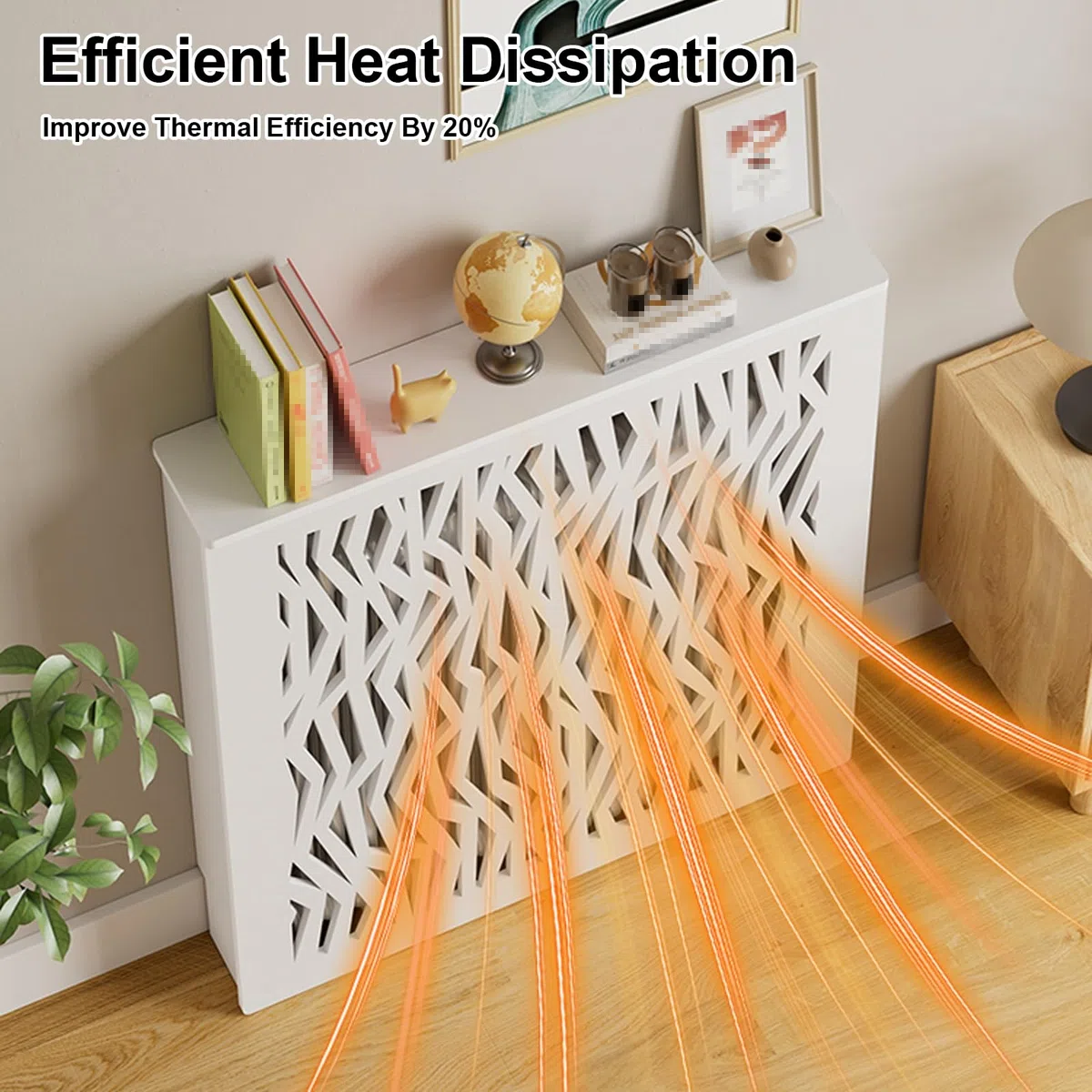 Copertura per termosifone con motivo floreale cavo, installazione senza attrezzi, conservazione sicura per il calore
