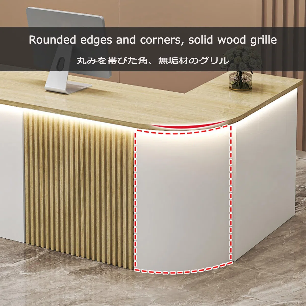 Shop– Cassettiera da ufficio con angoli arrotondati, design versatile per molteplici persone, lunghezza 140 cm, ideale per uso professionale e domestico