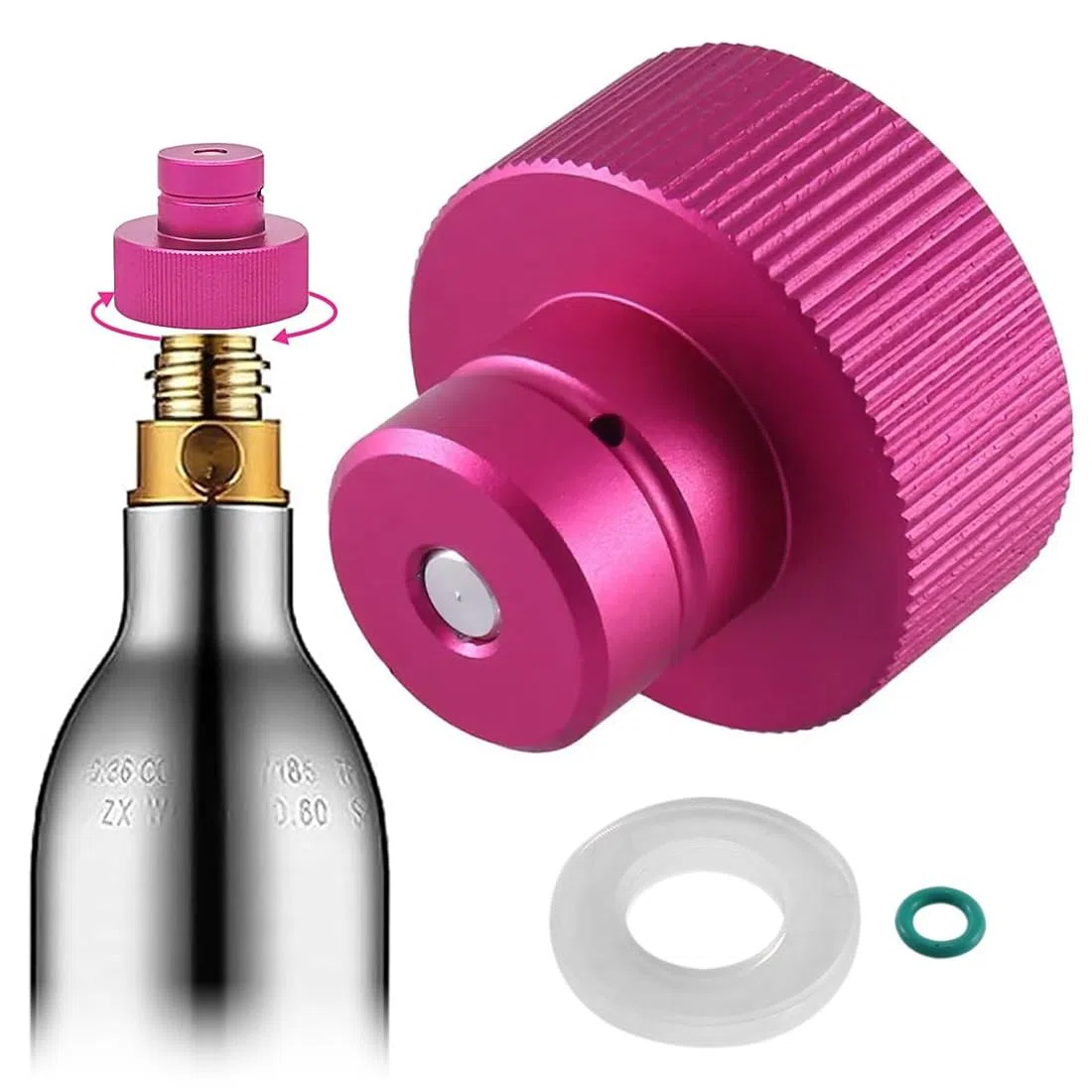 IKOPFLN 1 Pezzi Adattatore Quick Connect CO2 per SodaStream Adattatore CO2 Rapido per CO2 Adattatore rapido, Adattatore Quick Connect CO2 per Filettatura trapezoidale TR21-4, Oro