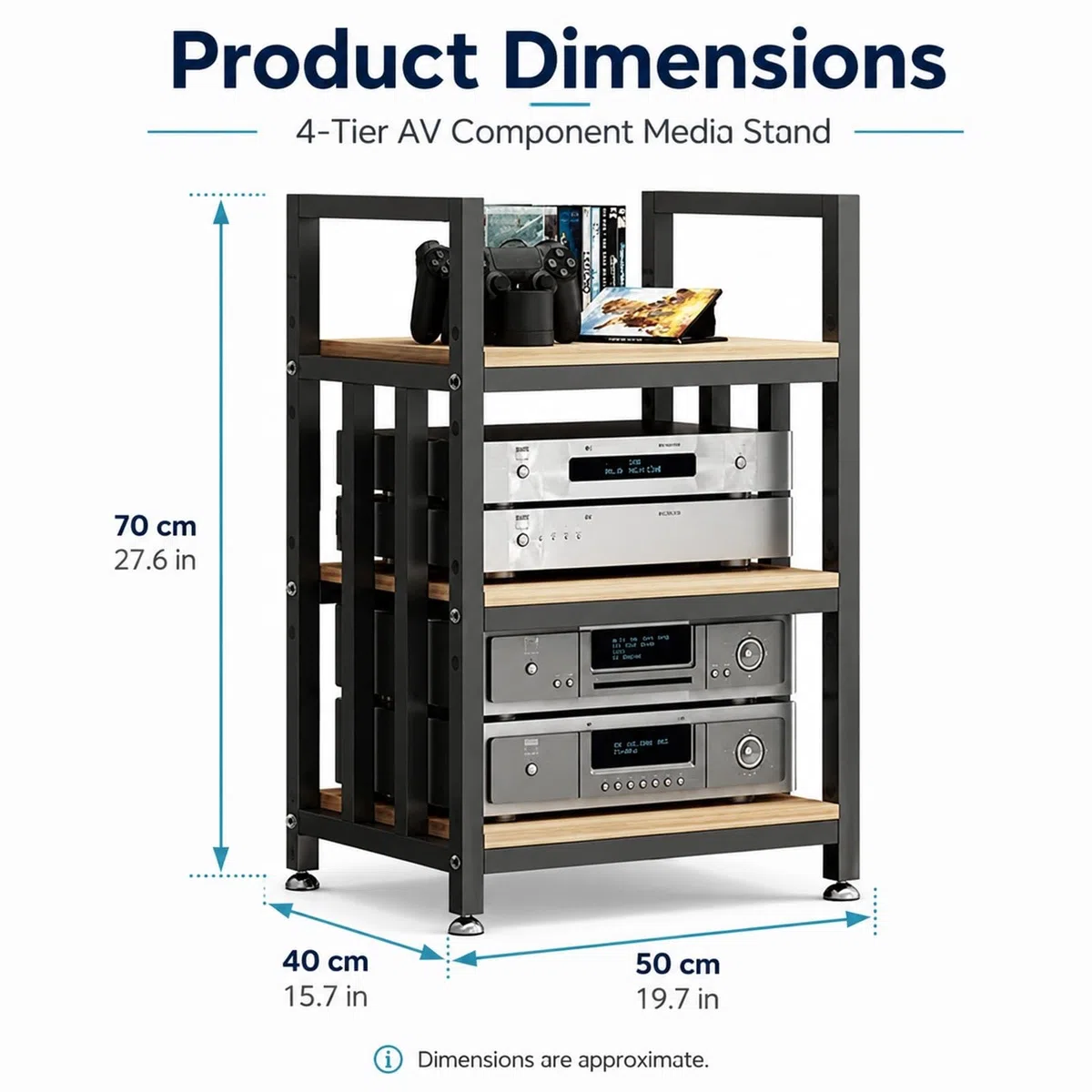 Heavy Duty AV Stand, multi-funzionale Audio Rack con ripiani regolabili